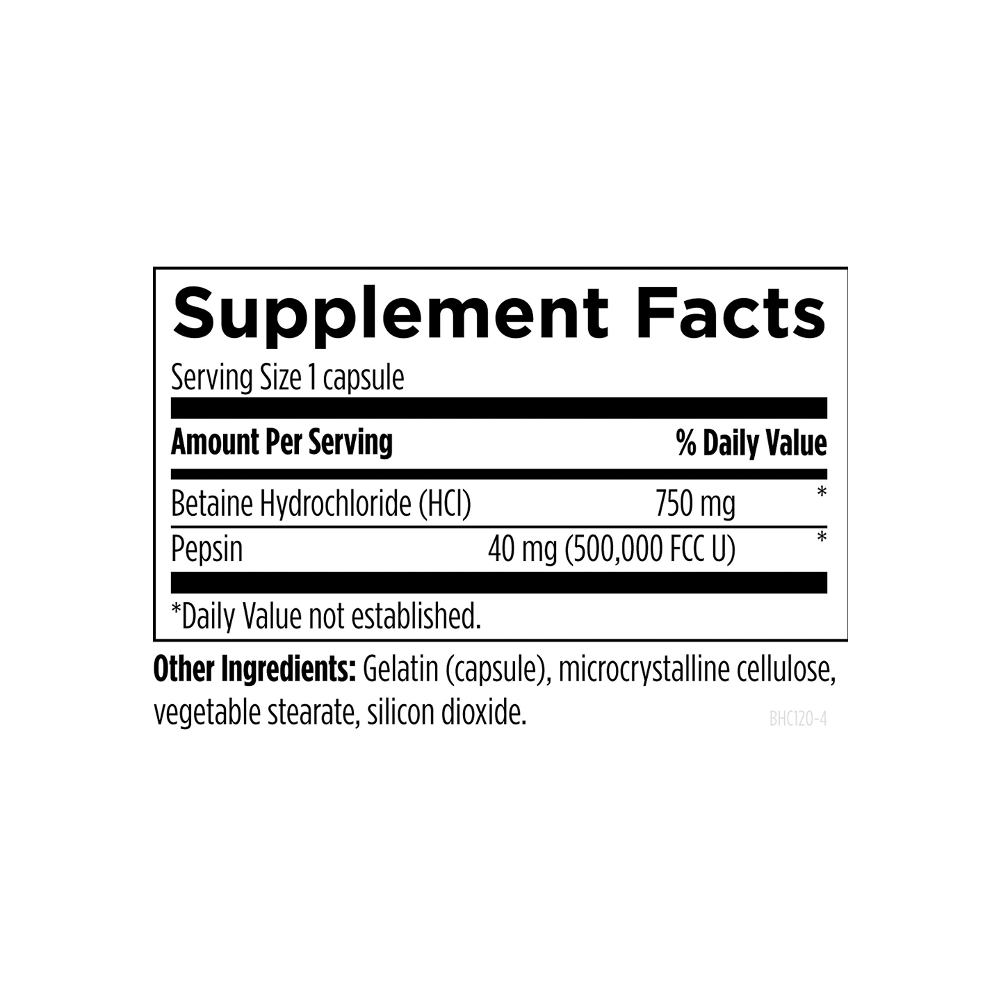 Designs for Health Betaine HCl 120 cápsulas