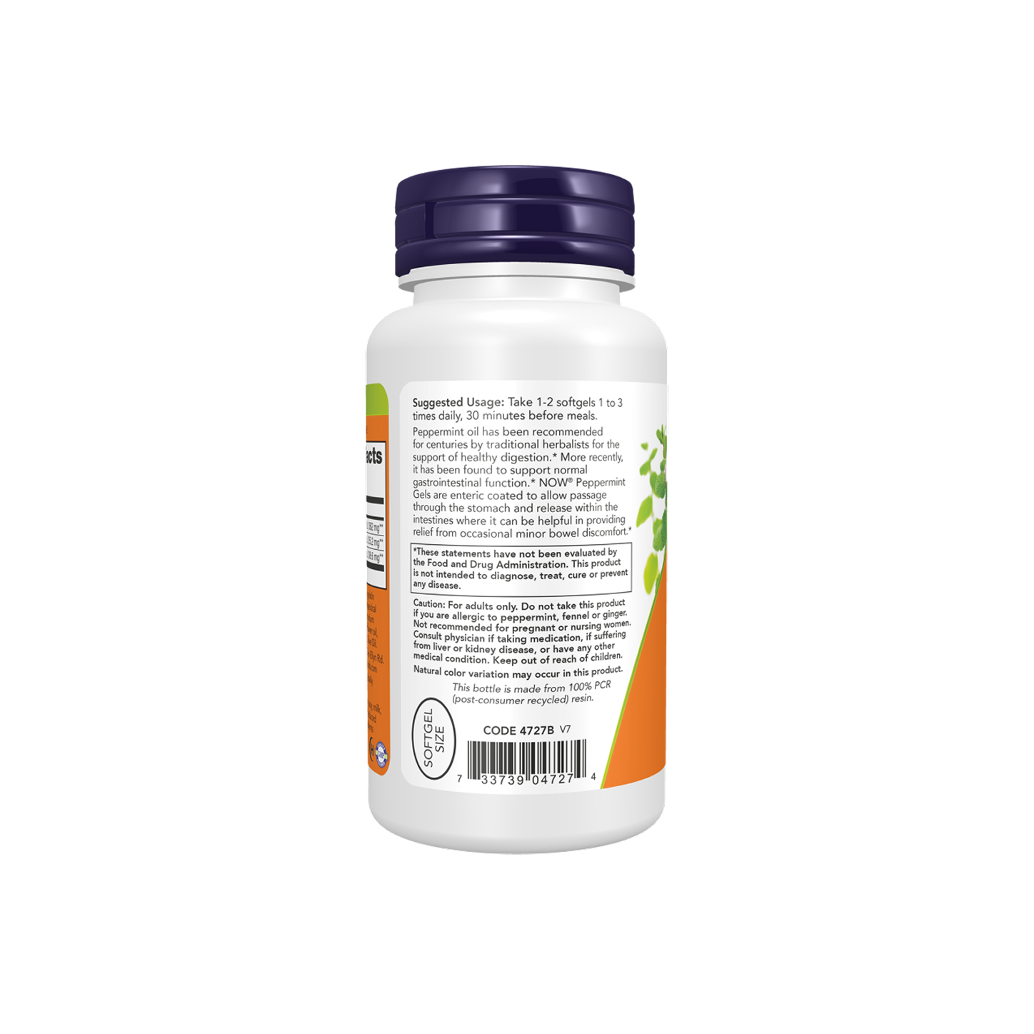 NOW Foods Peppermint Gels – 90 Cápsulas Blandas