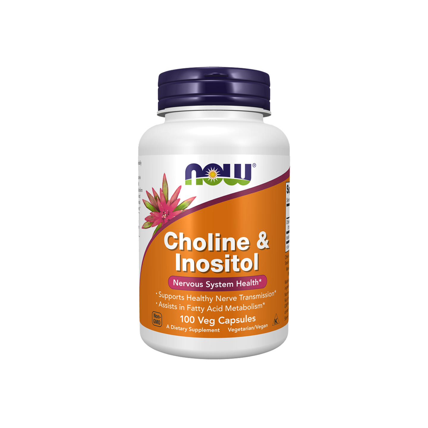 NOW Foods Colina e Inositol 500 mg, 100 cápsulas vegetales