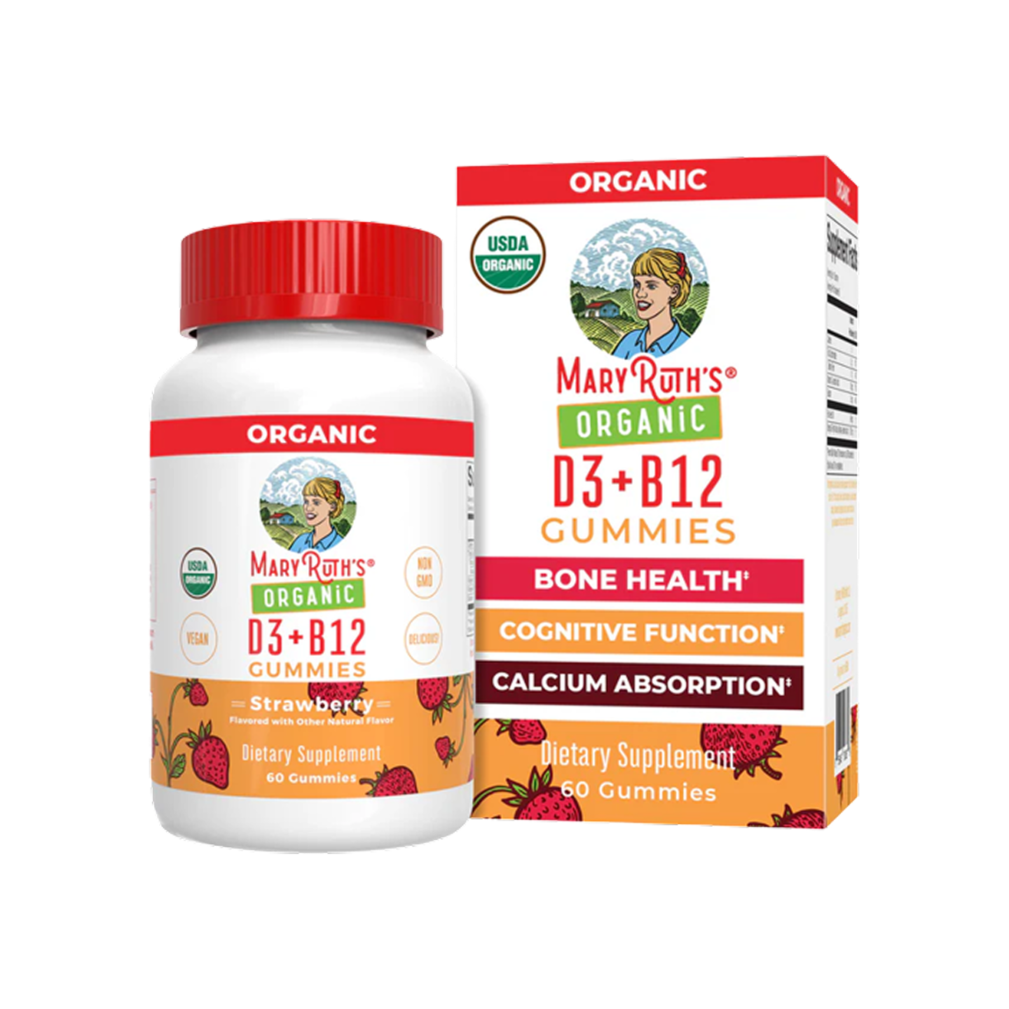 MaryRuth Organics Gomitas Orgánicas D3 + B12 60 gomitas