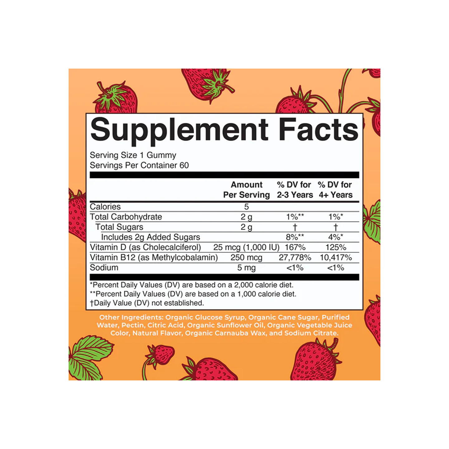 MaryRuth Organics Gomitas Orgánicas D3 + B12 60 gomitas