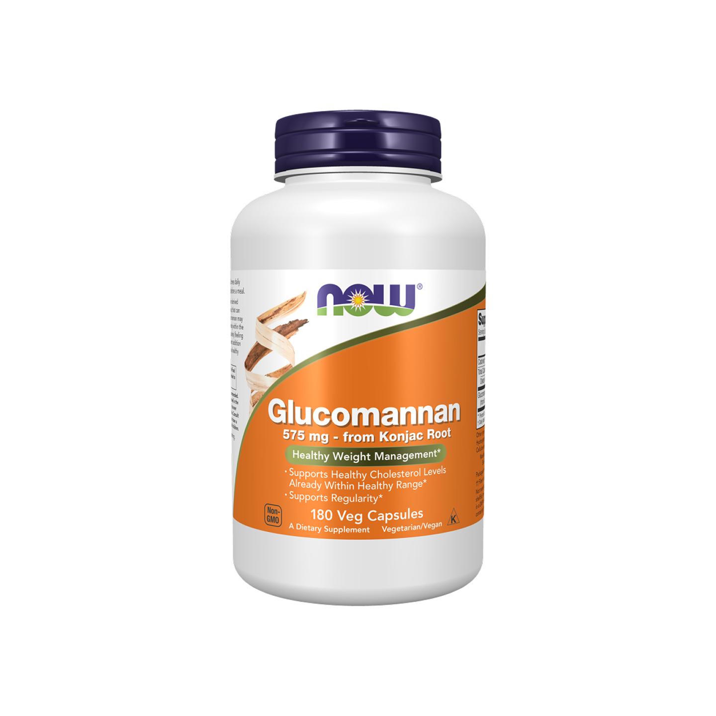 NOW Foods Glucomannan 575 mg 180 Veg Capsules