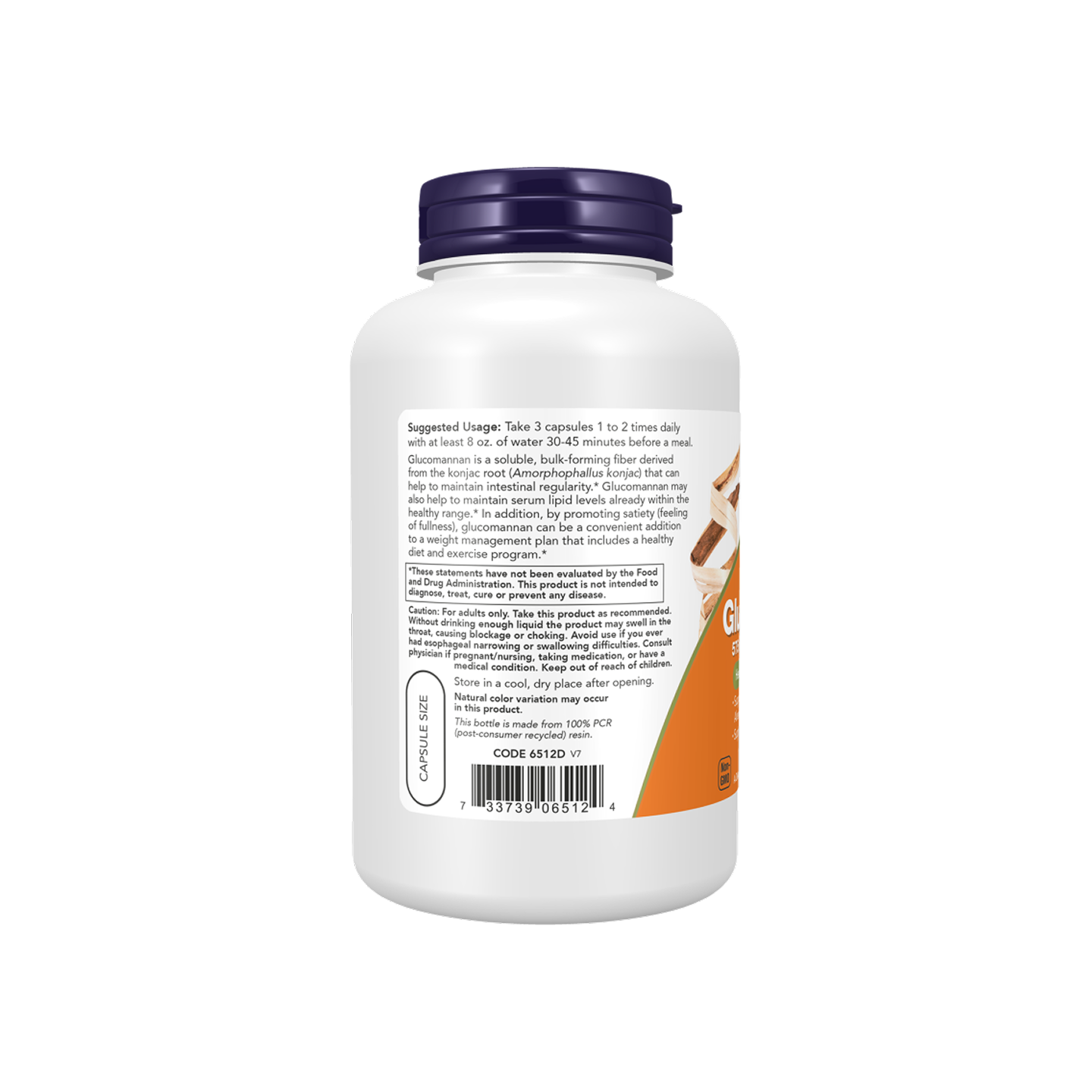 NOW Foods Glucomannan 575 mg 180 Veg Capsules