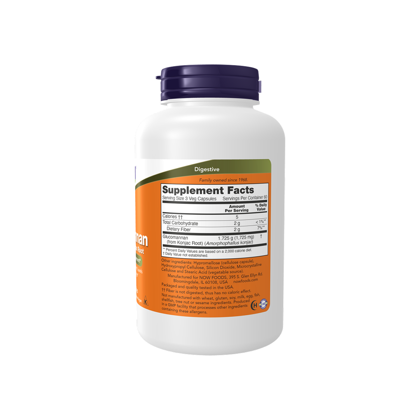 NOW Foods Glucomannan 575 mg 180 Veg Capsules
