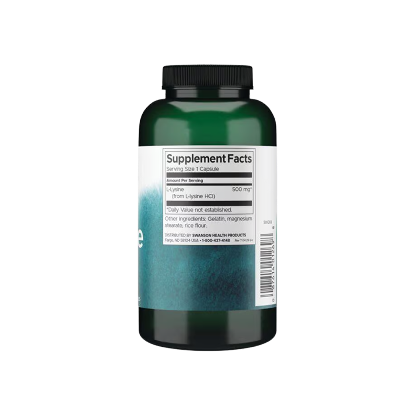 Swanson Premium Free Form L-Lysine 500 mg 300 Caps