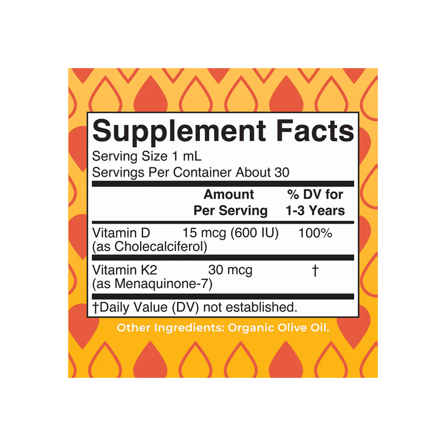 MaryRuth Organics Toddler Vitamin D3 + K2 Liquid Drops 1 fl oz/30 ml