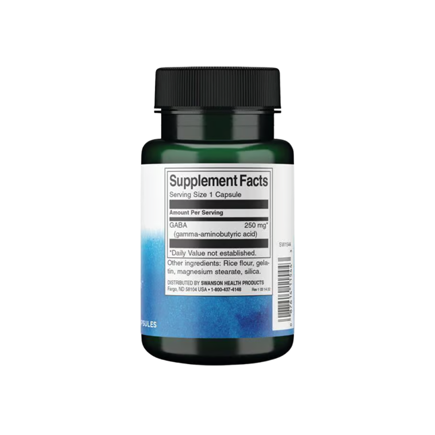 Swanson Premium GABA (Ácido Gamma-Aminobutírico) 250 mg – 60 Cápsulas