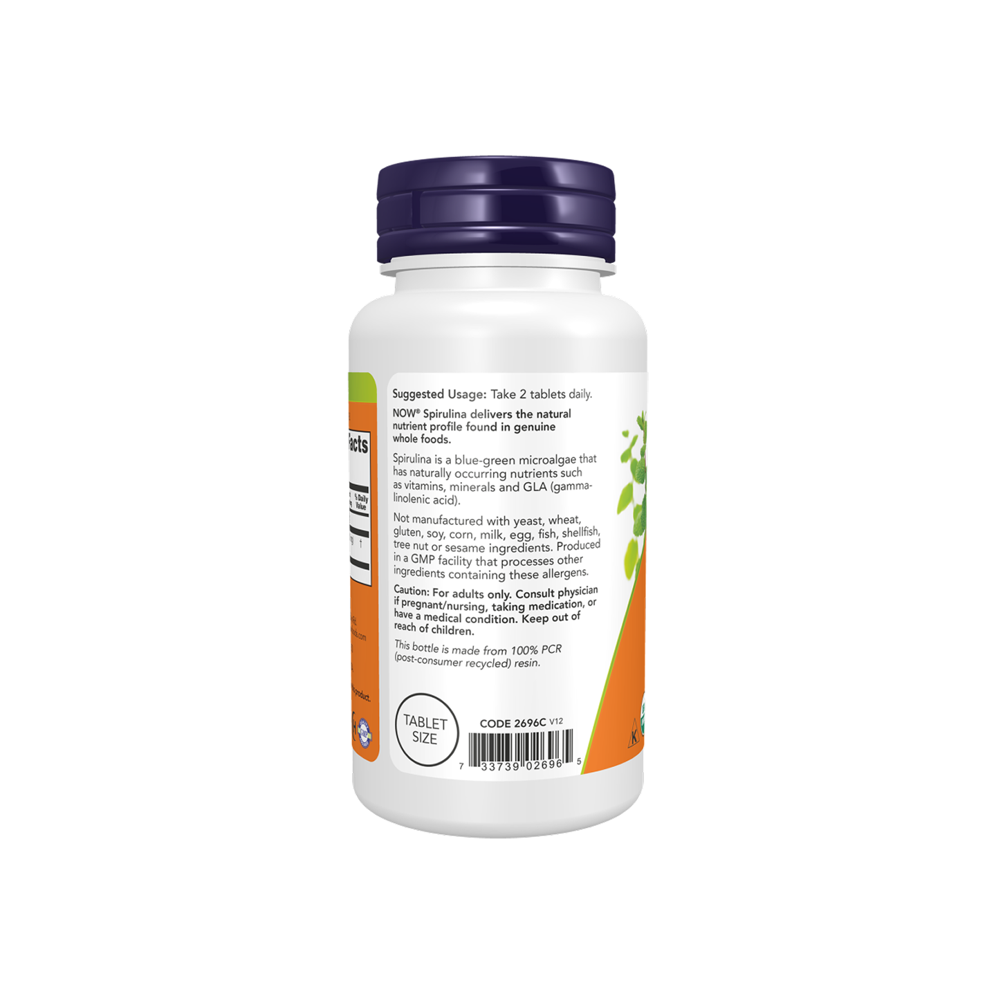 NOW Foods Spirulina Orgánica 500 mg – 100 Tabletas