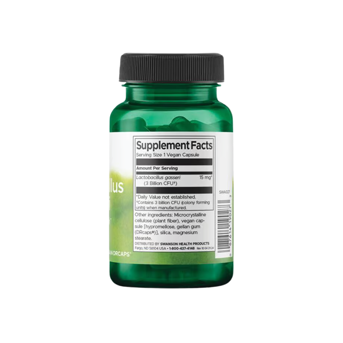 Swanson Probiotics Lactobacillus Gasseri 3 mil millones CFU – 60 Cápsulas Vegetales DRcaps®