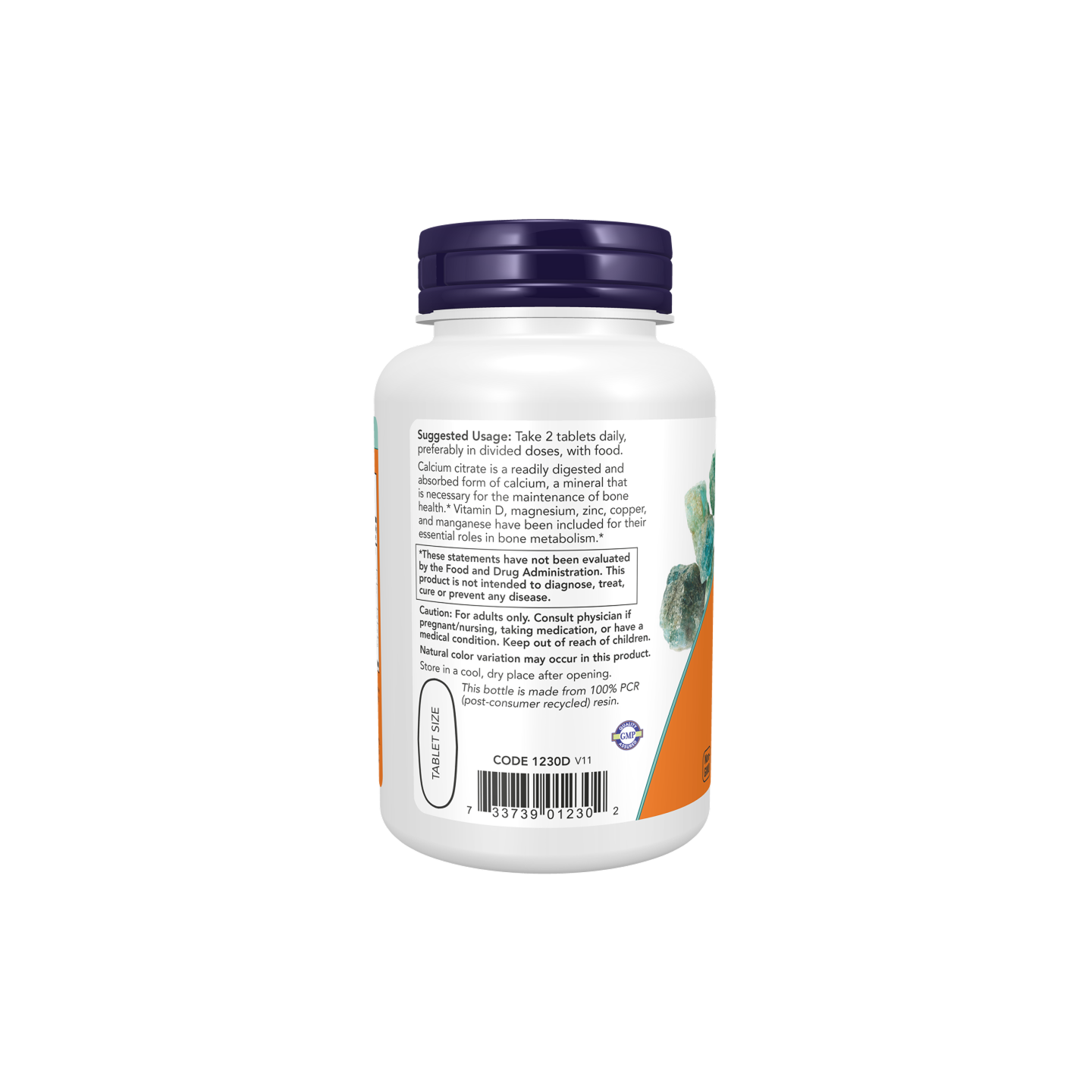 NOW Foods Citrato de Calcio Tabletas 100 ct