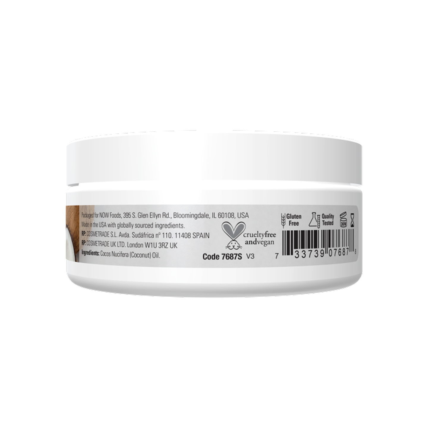 NOW Foods Aceite de Coco 89 ml (3 fl oz) – Hidratante natural para piel y cabello