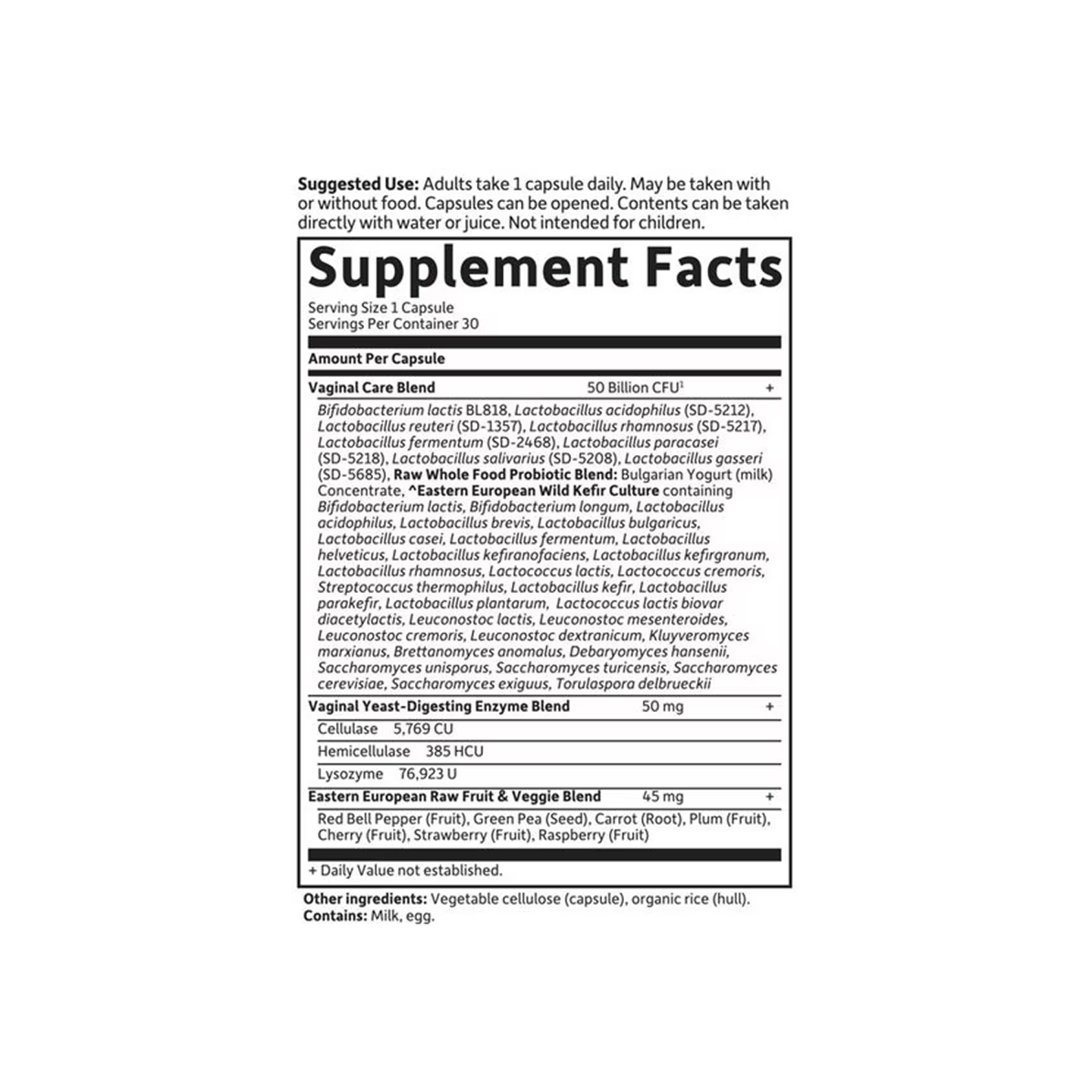 Garden of Life Raw Probiotics Cuidado Vaginal 30 cápsulas vegetales