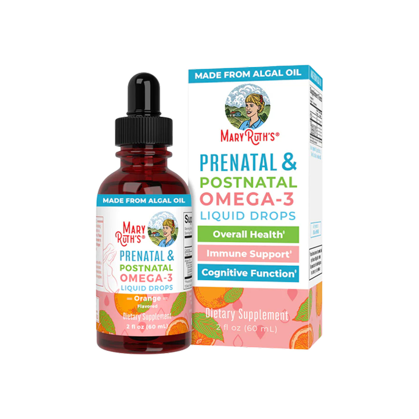 MaryRuth Organics Prenatal & Postnatal Omega-3 Liquid Drops – 2 oz