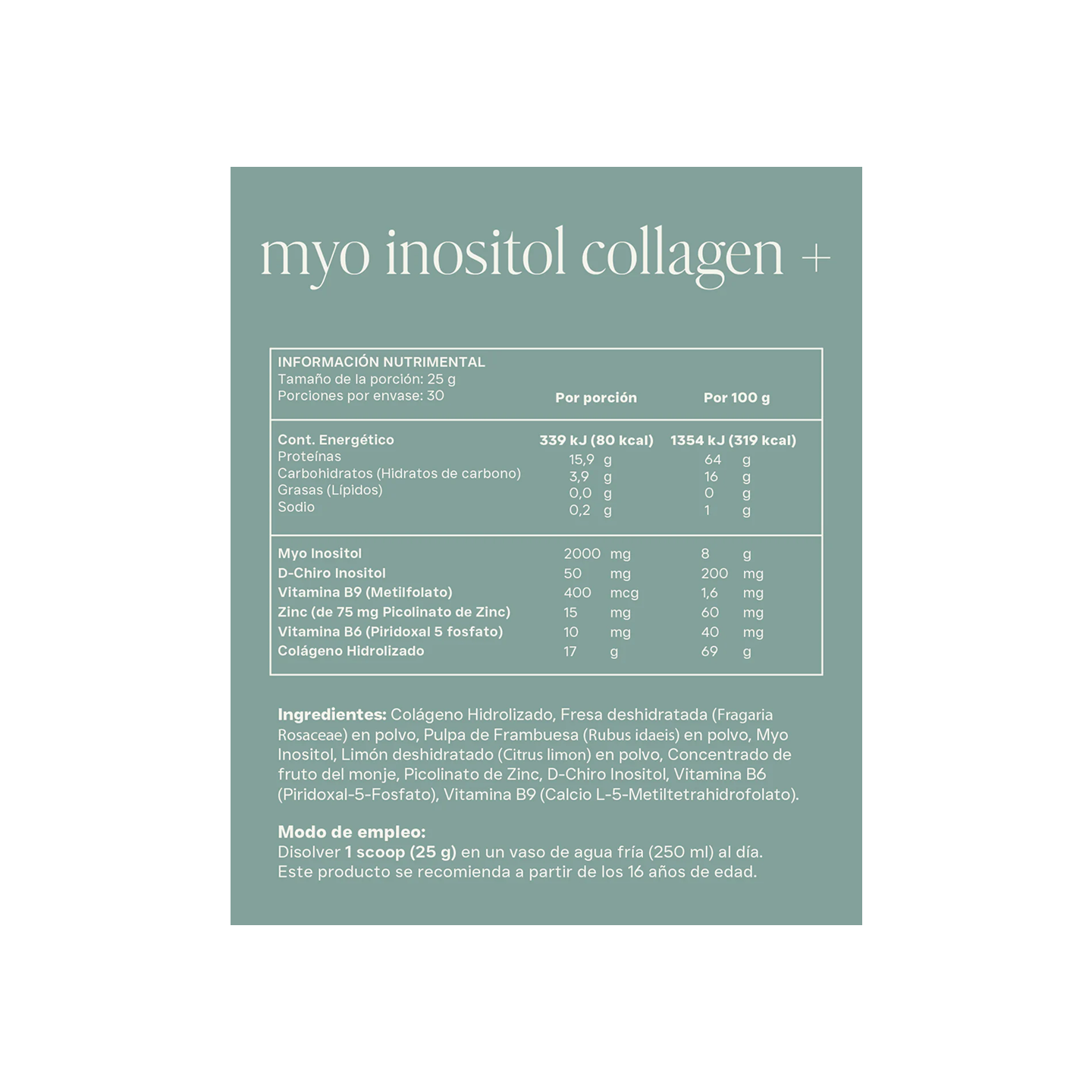 Reset Myo Inositol + Colágeno Hidrolizado 750 g – Polvo