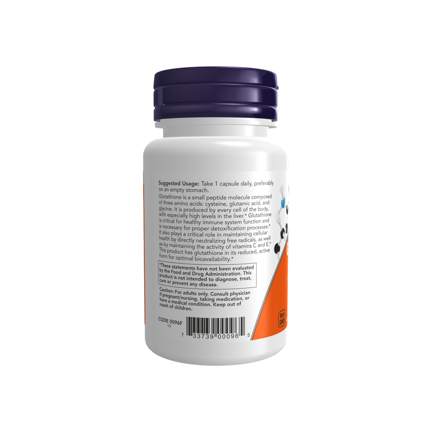 NOW Glutathione 250 mg 60 Veg Capsules