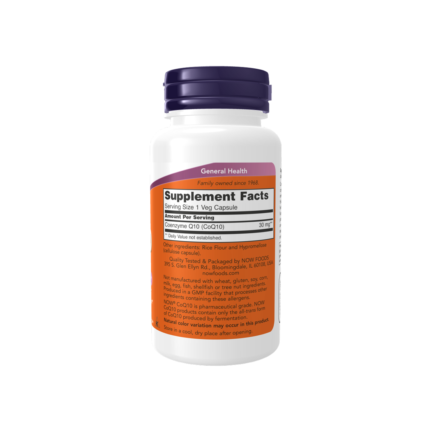 NOW Foods CoQ10 30 mg 60 cápsulas vegetales