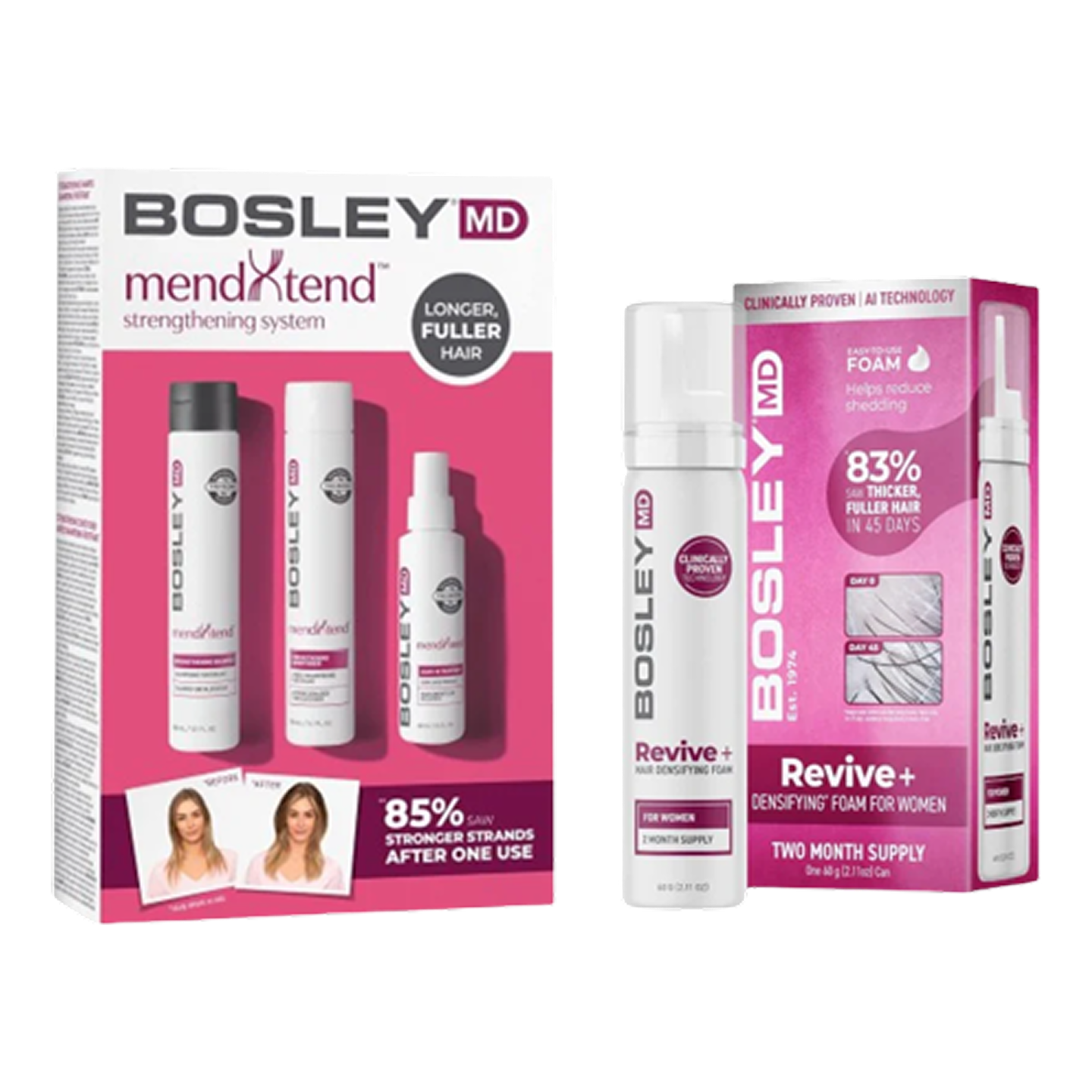 BosleyMD Super Paquete All-Inclusive MendXtend y Espuma Revive