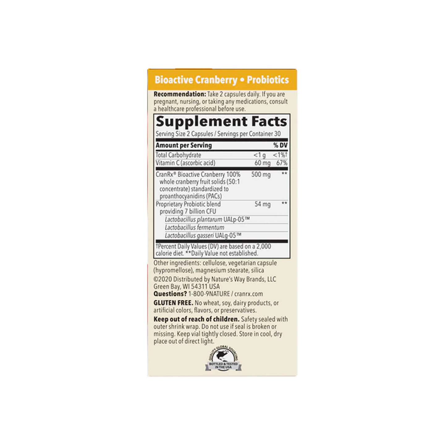Nature's Way CranRx Cuidado Femenino con Probióticos 60 cápsulas