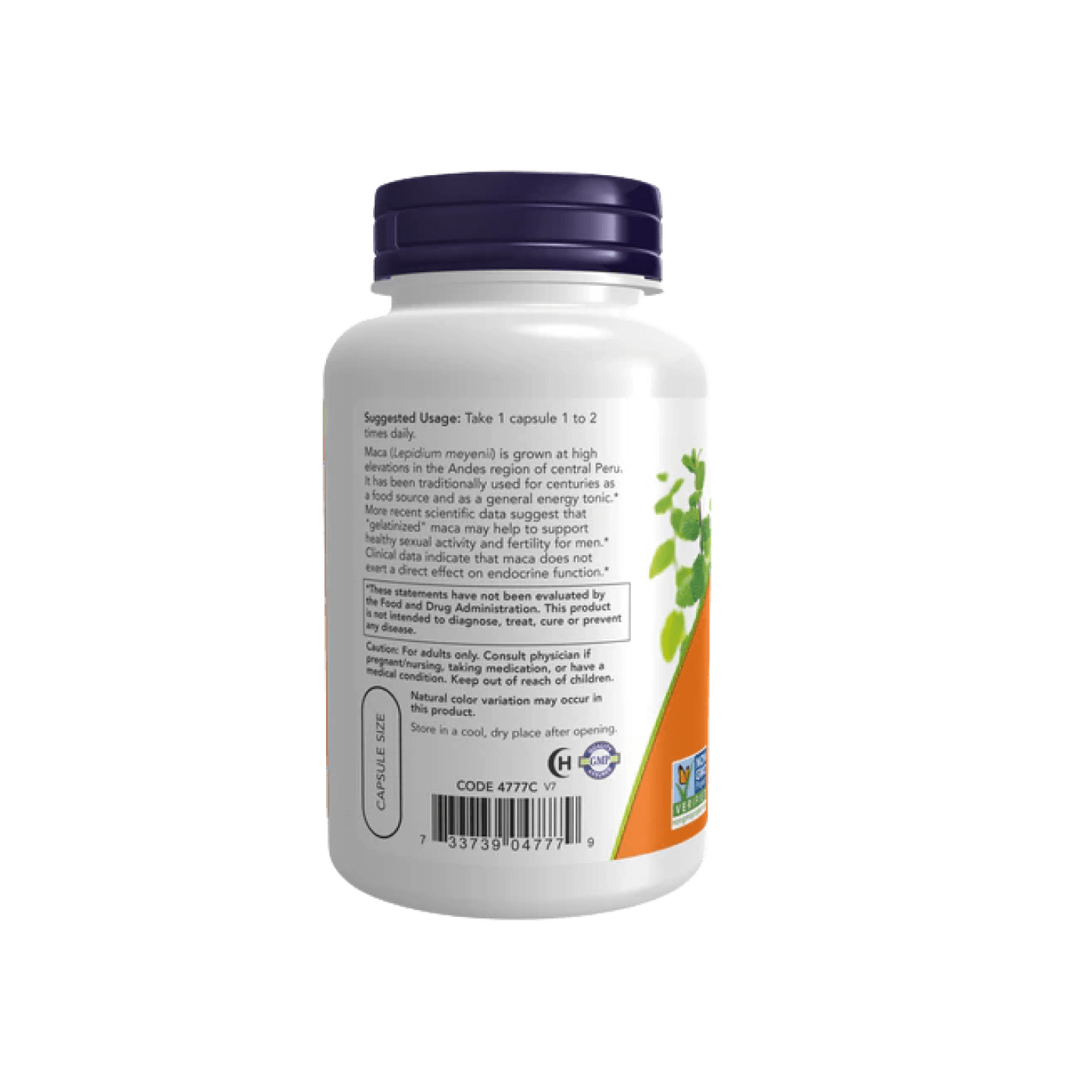 Now Foods Maca Cruda 750 mg, 90 cápsulas