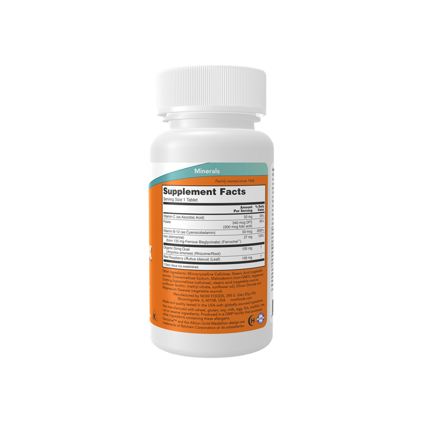 Now Foods Iron Complex 27 mg, 100 tabletas vegetarianas