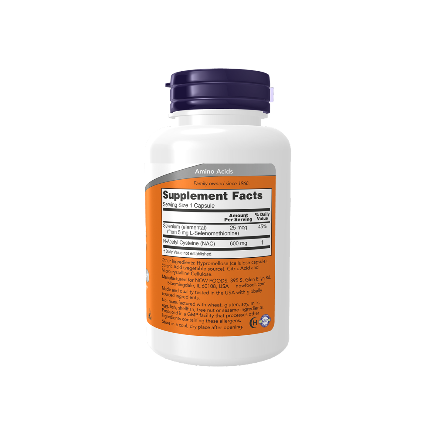 Now Foods NAC 600 mg con Selenio, 100 cápsulas vegetarianas