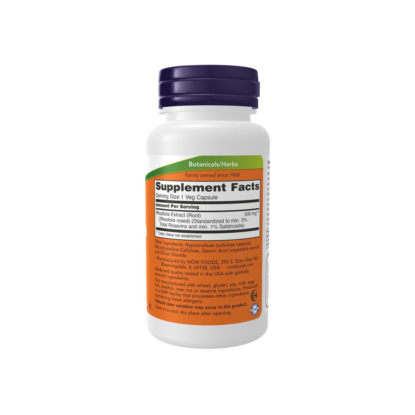 NOW Foods Rhodiola 500 mg, 60 cápsulas vegetarianas