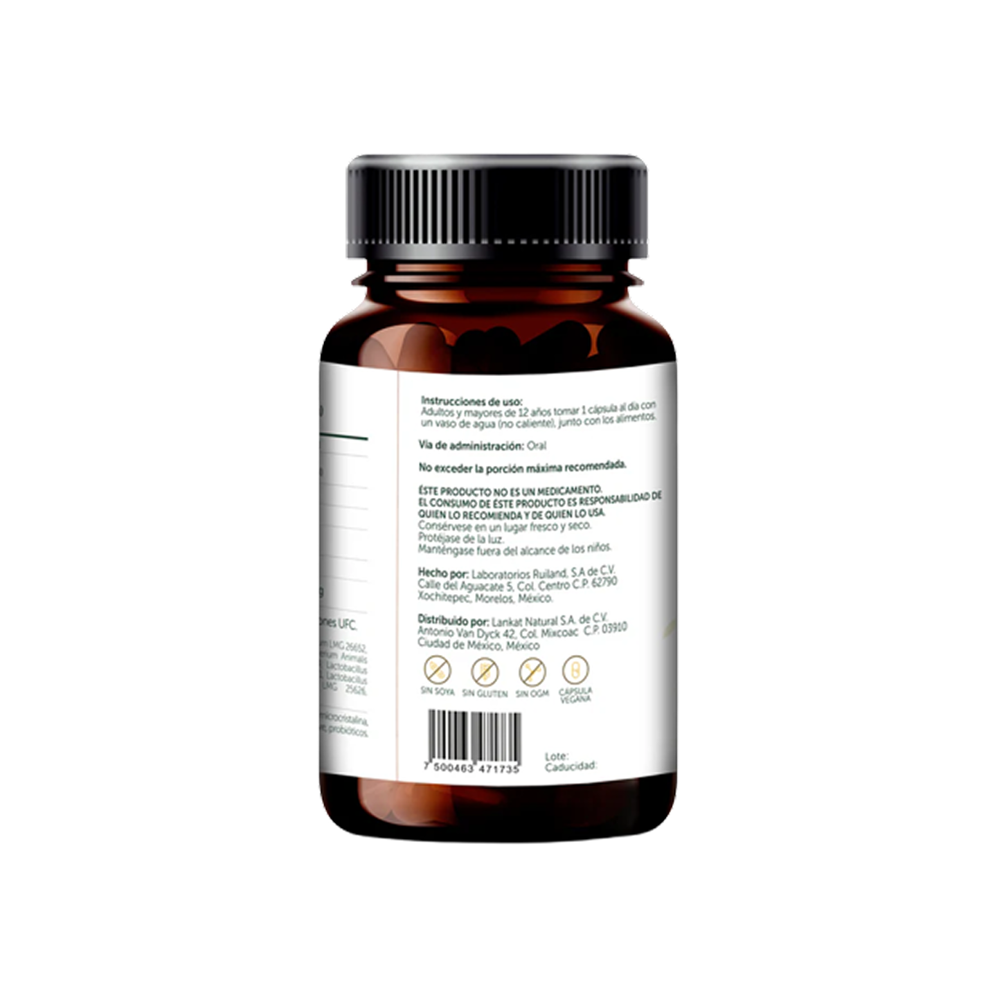 Bioflora Probióticos y Prebióticos 30 Billones UFC, 60 Cápsulas Veganas