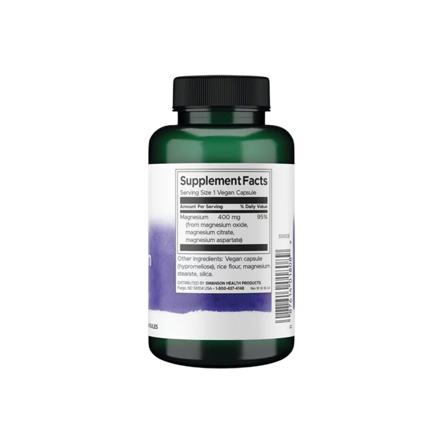 Swanson Triple Magnesium Complex 400 mg, 100 cápsulas