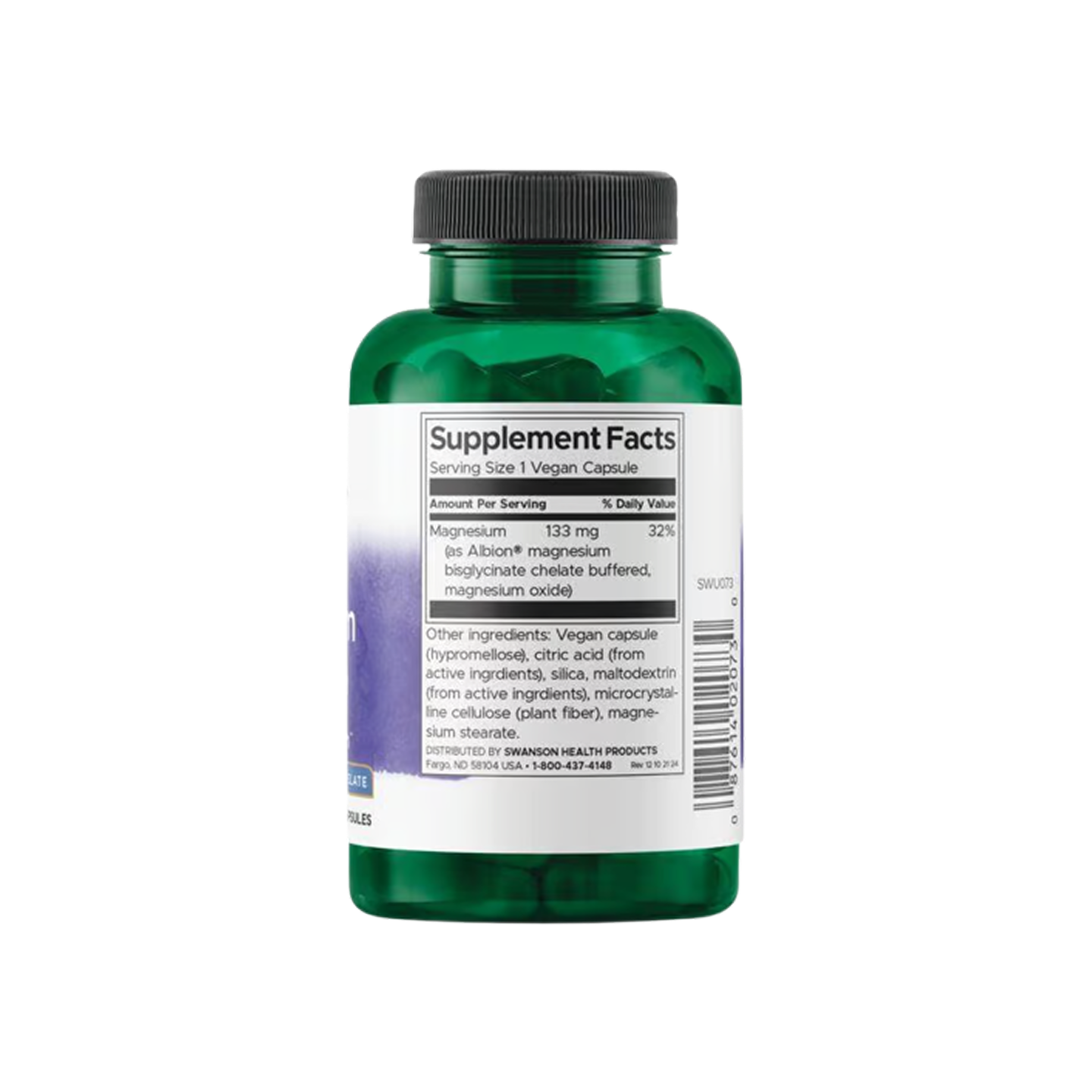 Swanson Albion Magnesium Glycinate, 133 mg, 180 cápsulas vegetales