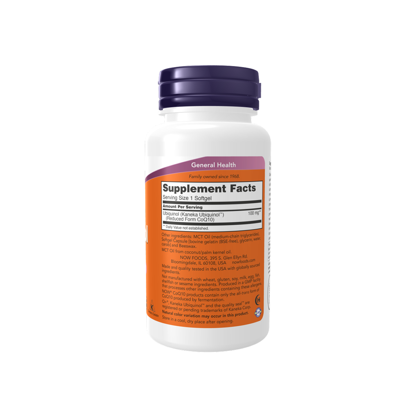 NOW Foods Ubiquinol 100 mg, 60 cápsulas blandas