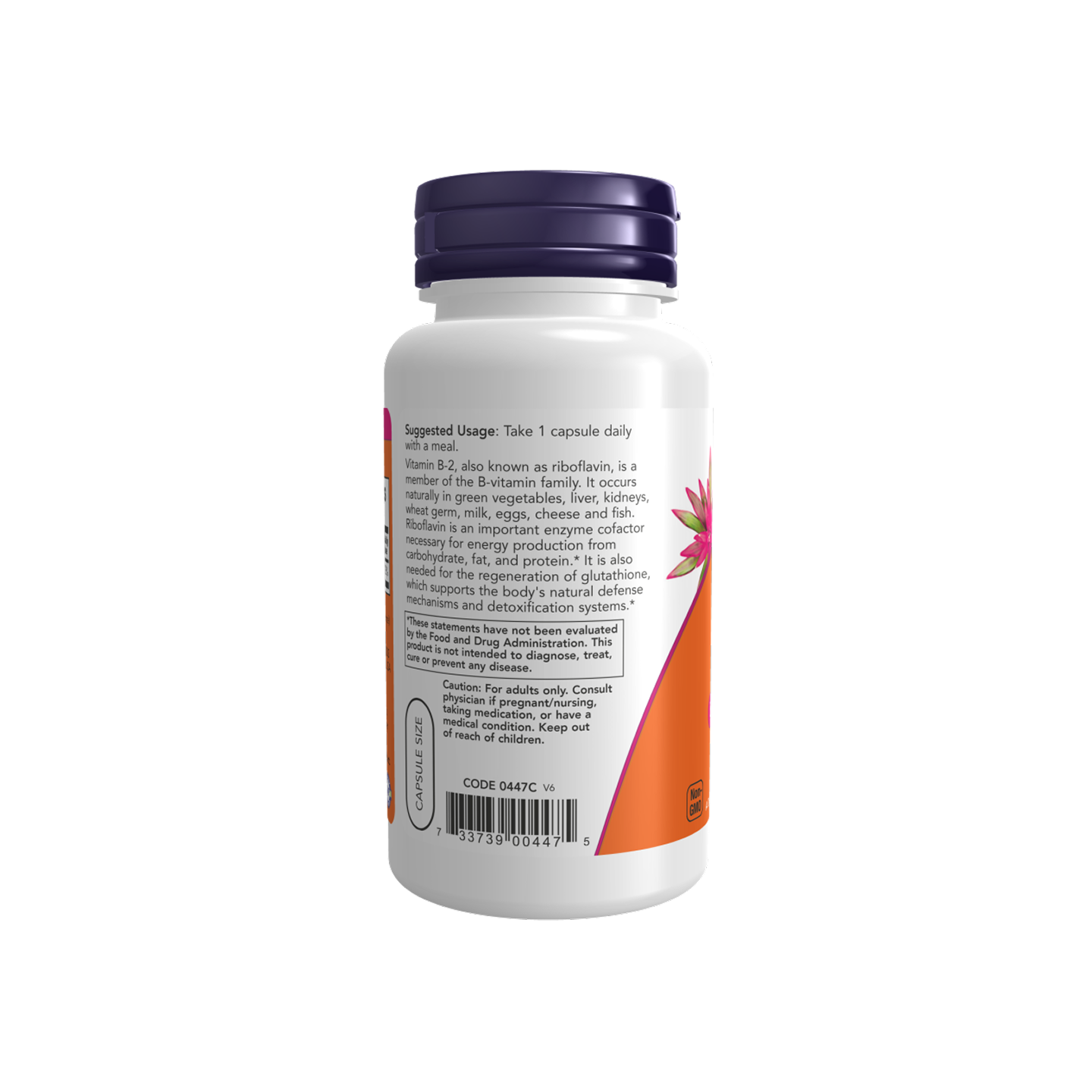 NOW Foods Vitamin B-2 (Riboflavin) 100 mg, 100 cápsulas vegetales