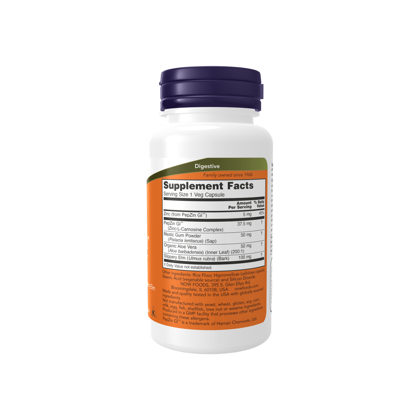 NOW Foods Gastro Comfort con PepZin GI, 60 cápsulas vegetales