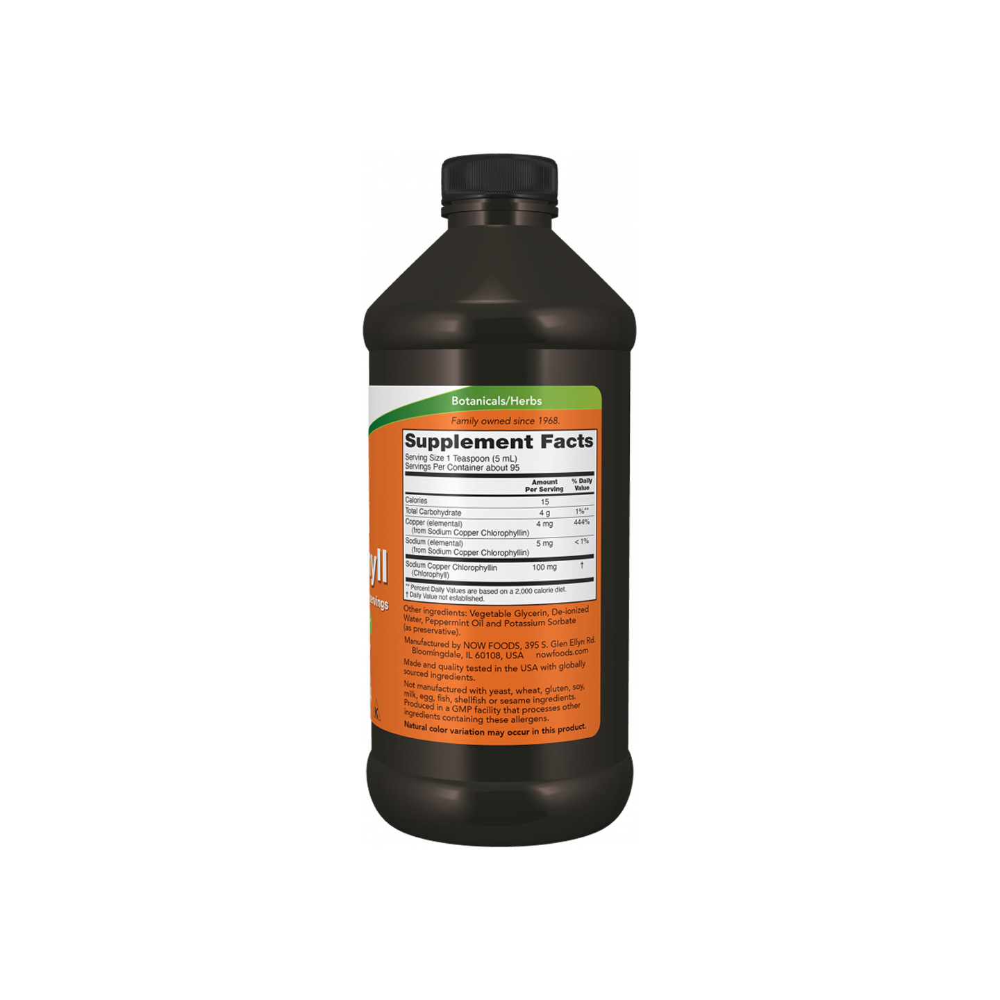 NOW Foods Clorofila Líquida Menta 16 fl oz (473 ml)