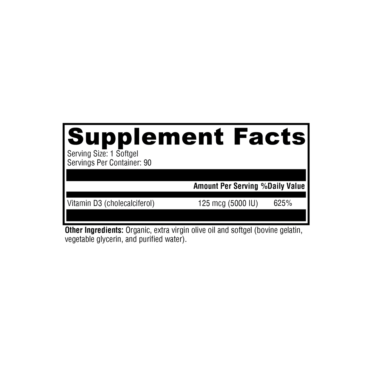 D3 5000 Xymogen 90 Softgels