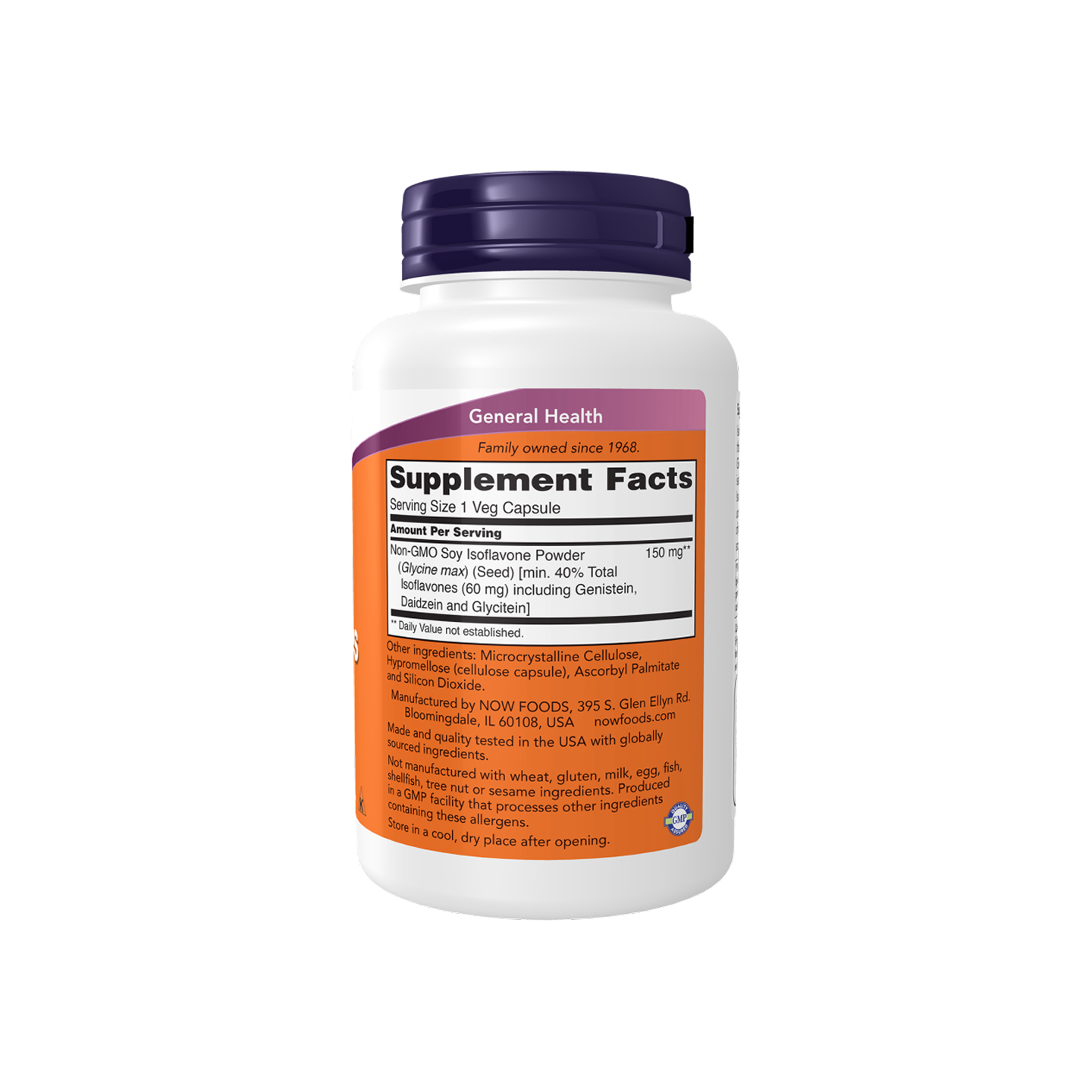 NOW Foods Soy Isoflavones – 60 Cápsulas Vegetales
