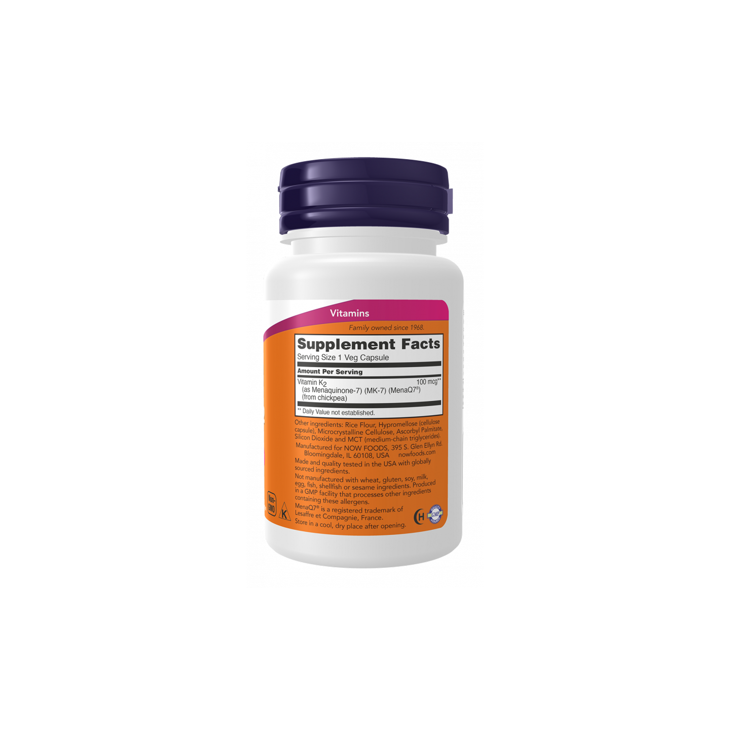 NOW Foods Vitamina K2 MK-7 100 mcg Cápsulas Vegetales 60