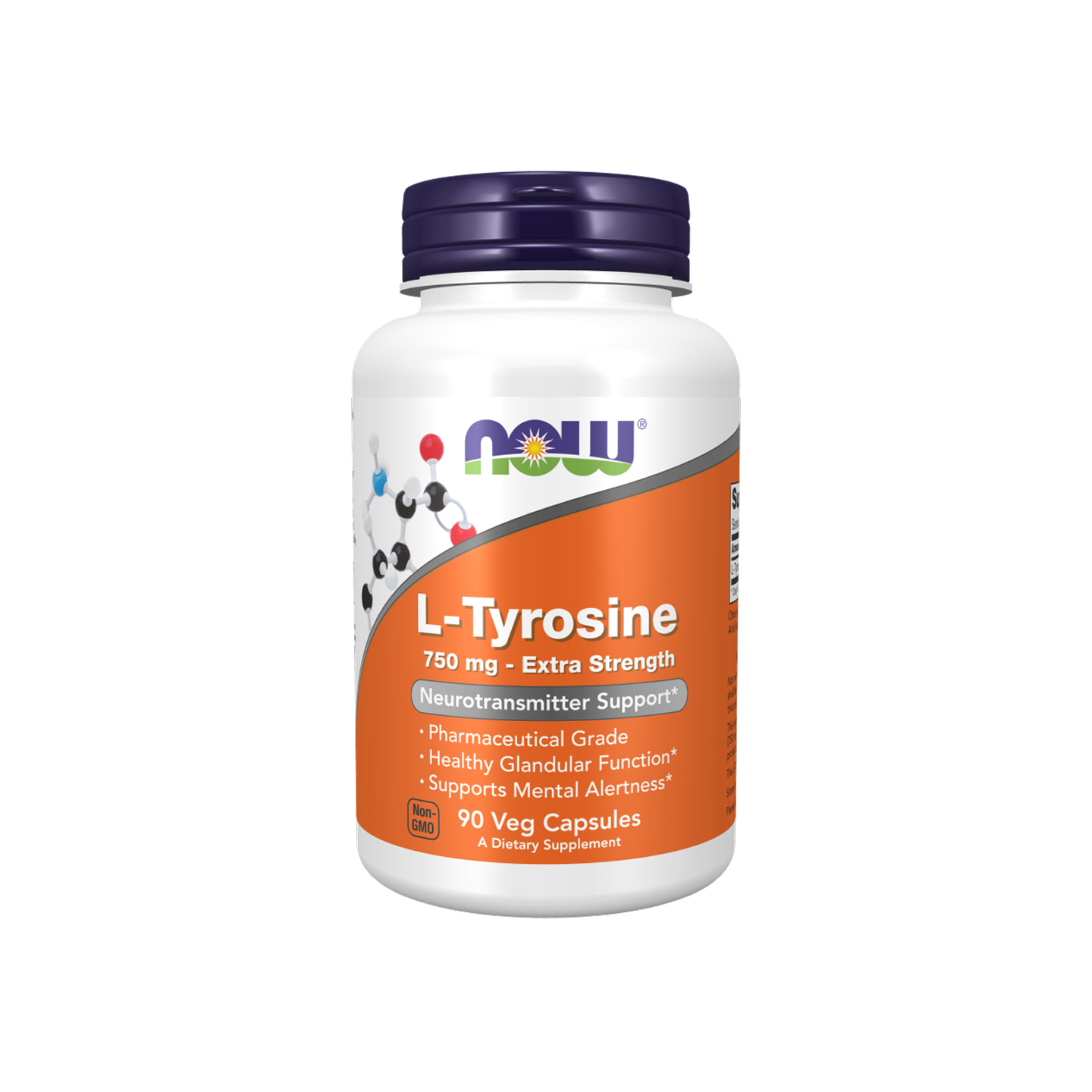 NOW Foods L-Tyrosine Extra Strength 750 mg – 90 Cápsulas Vegetales