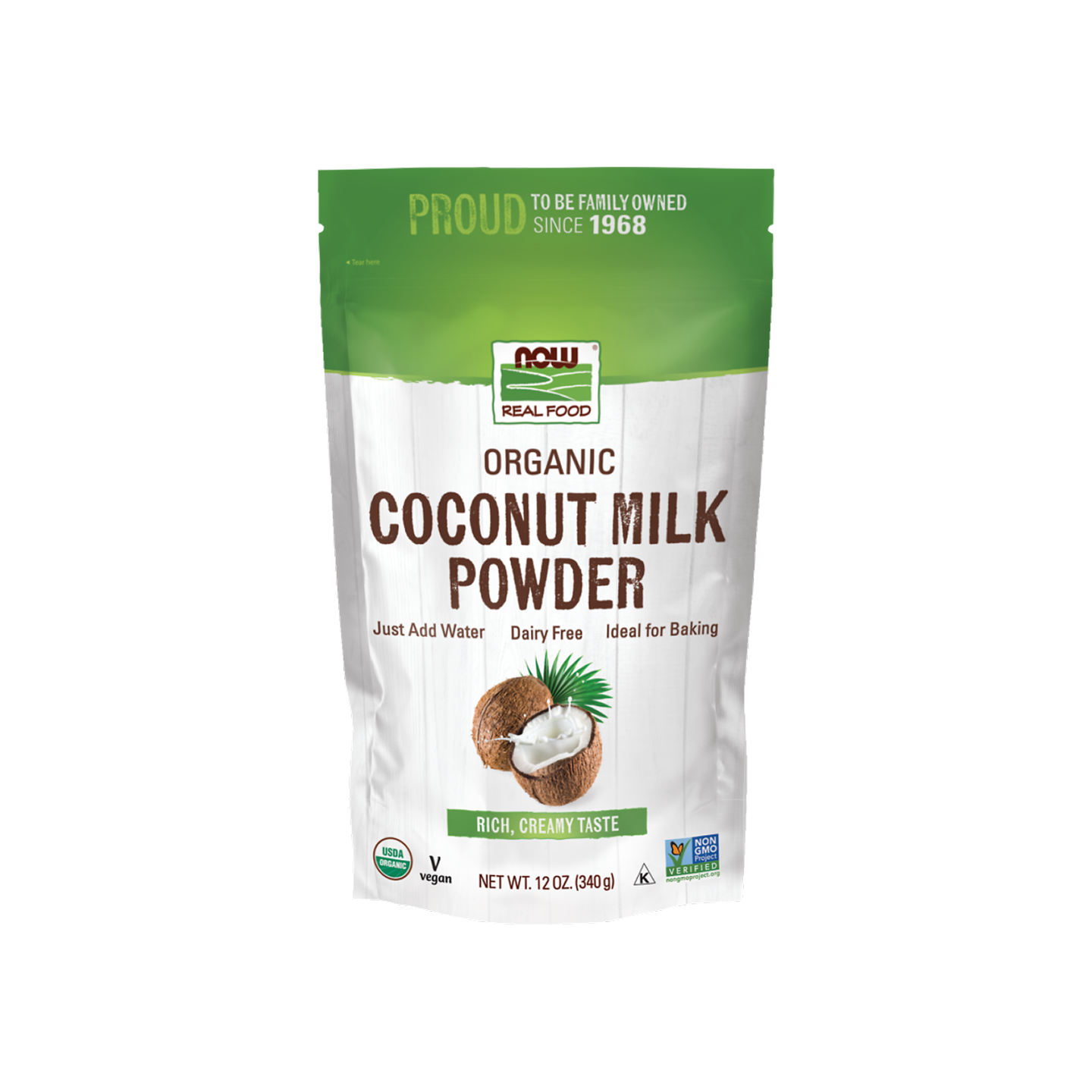 NOW Foods Leche de Coco en Polvo Orgánica 340 g