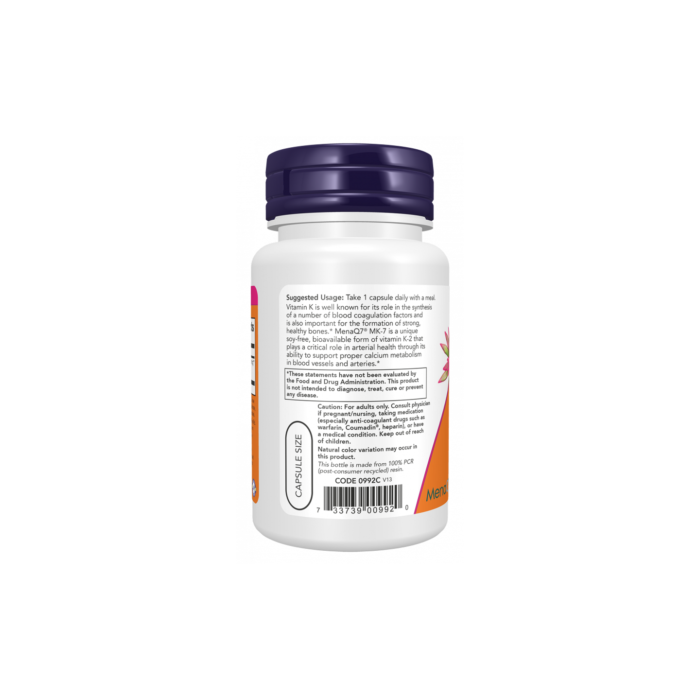 NOW Foods Vitamina K2 MK-7 100 mcg Cápsulas Vegetales 60