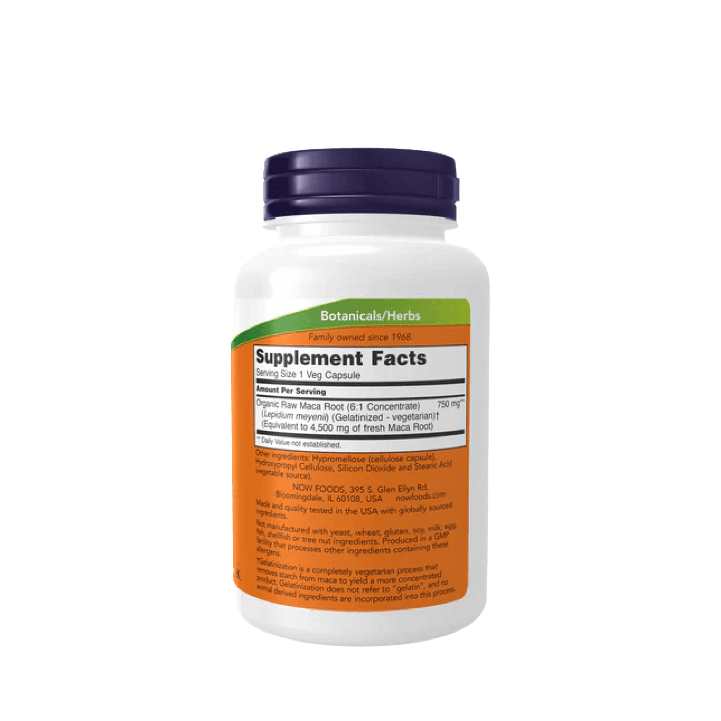 Now Foods Maca Cruda 750 mg, 90 cápsulas