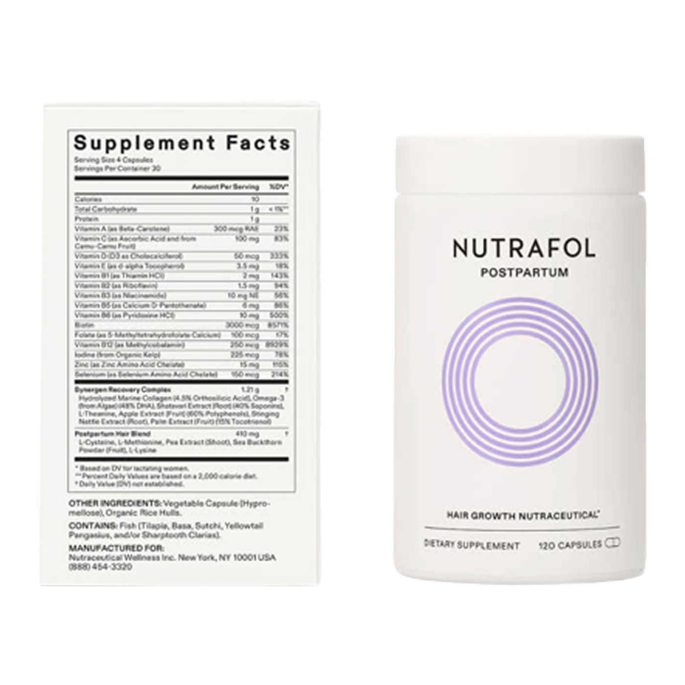Nutrafol Postpartum Hair Growth Supplement 120 cápsulas