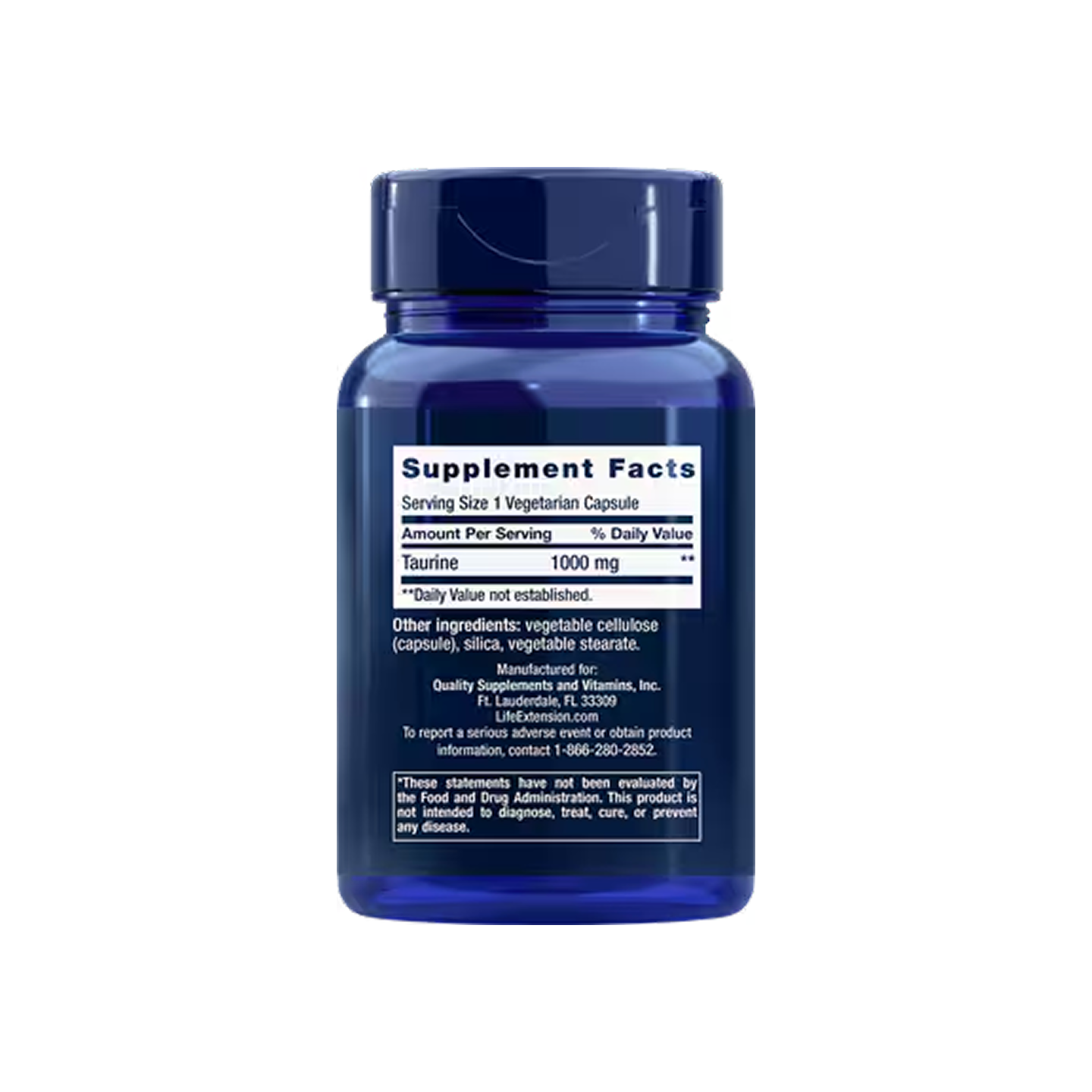 Life Extension Taurine 1000 mg, 90 cápsulas vegetales