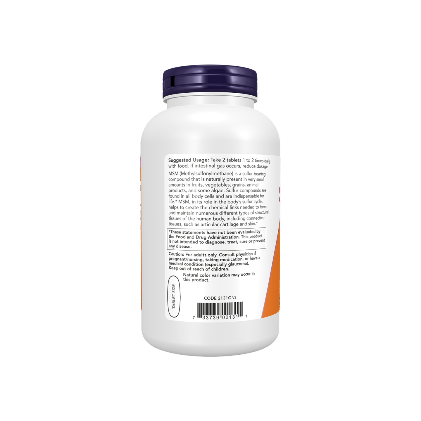 NOW Foods MSM 1500 mg 200 tabletas