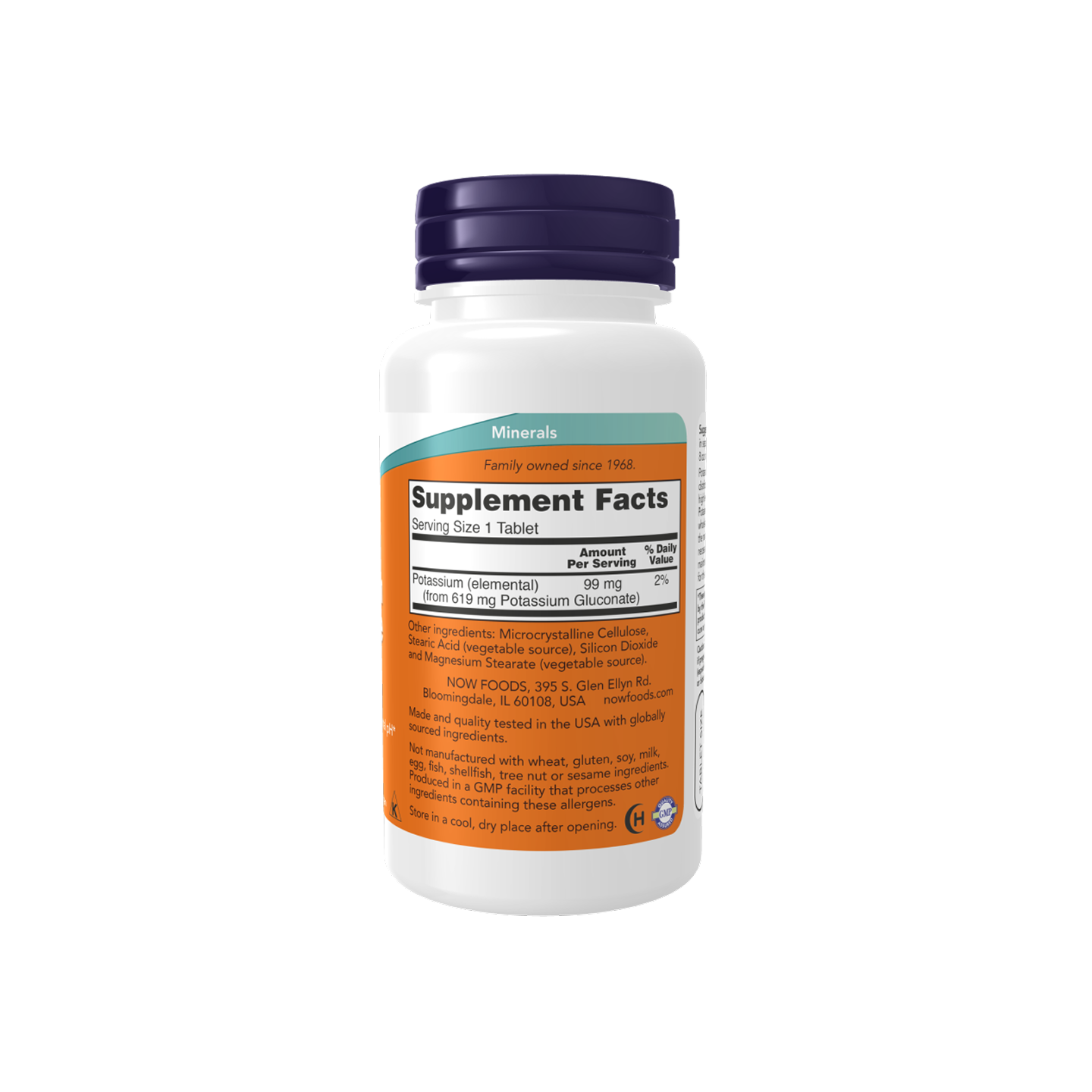 NOW Foods Gluconato de Potasio 99 mg 100 tabletas