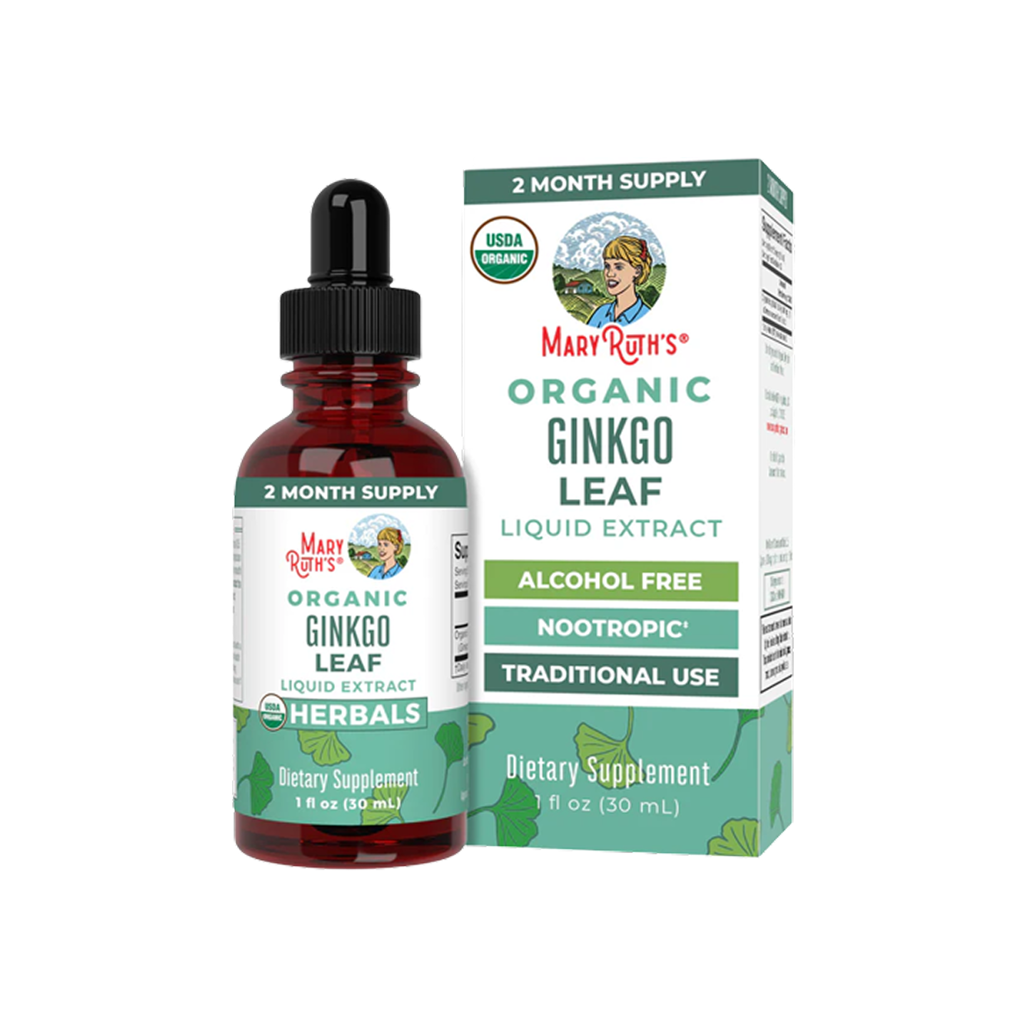 MaryRuth Organics Extracto de Hoja de Ginkgo 1 oz (30 ml)