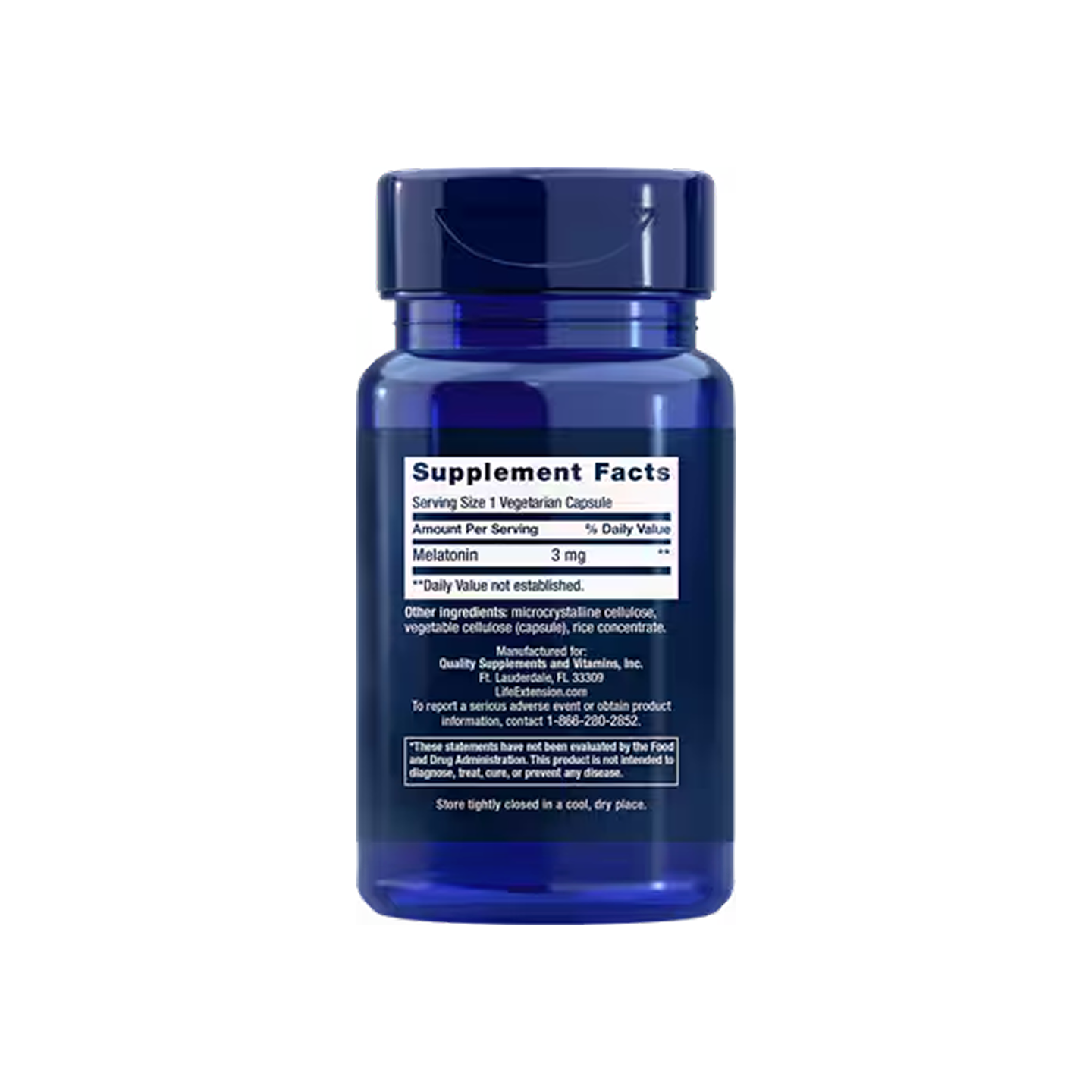 Life Extension Melatonina 3 mg 60 cápsulas