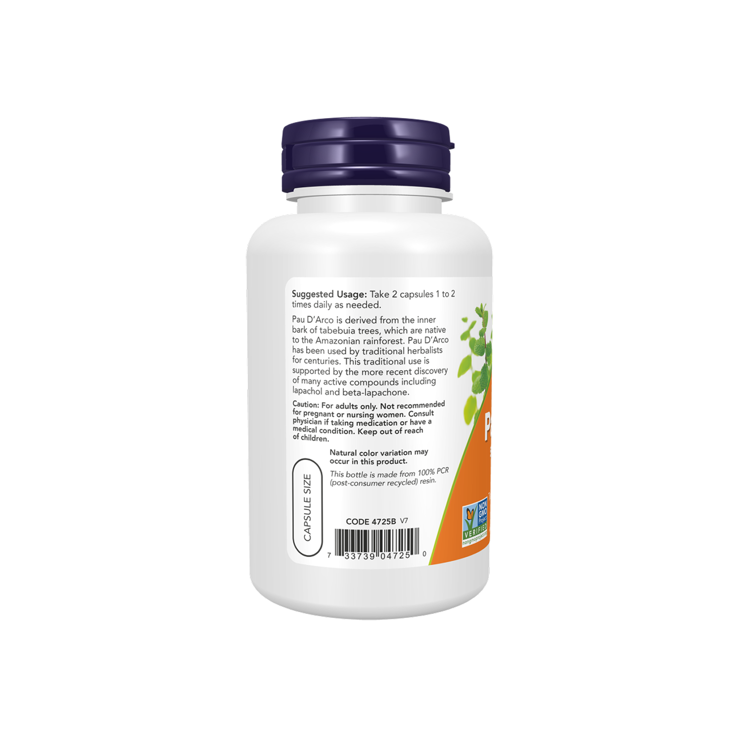 NOW Foods Pau D'Arco 500 mg 100 Veg Capsules