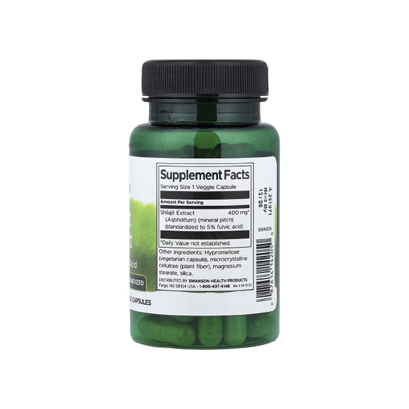 Swanson Shilajit Extract 400 mg, 60 cápsulas vegetales