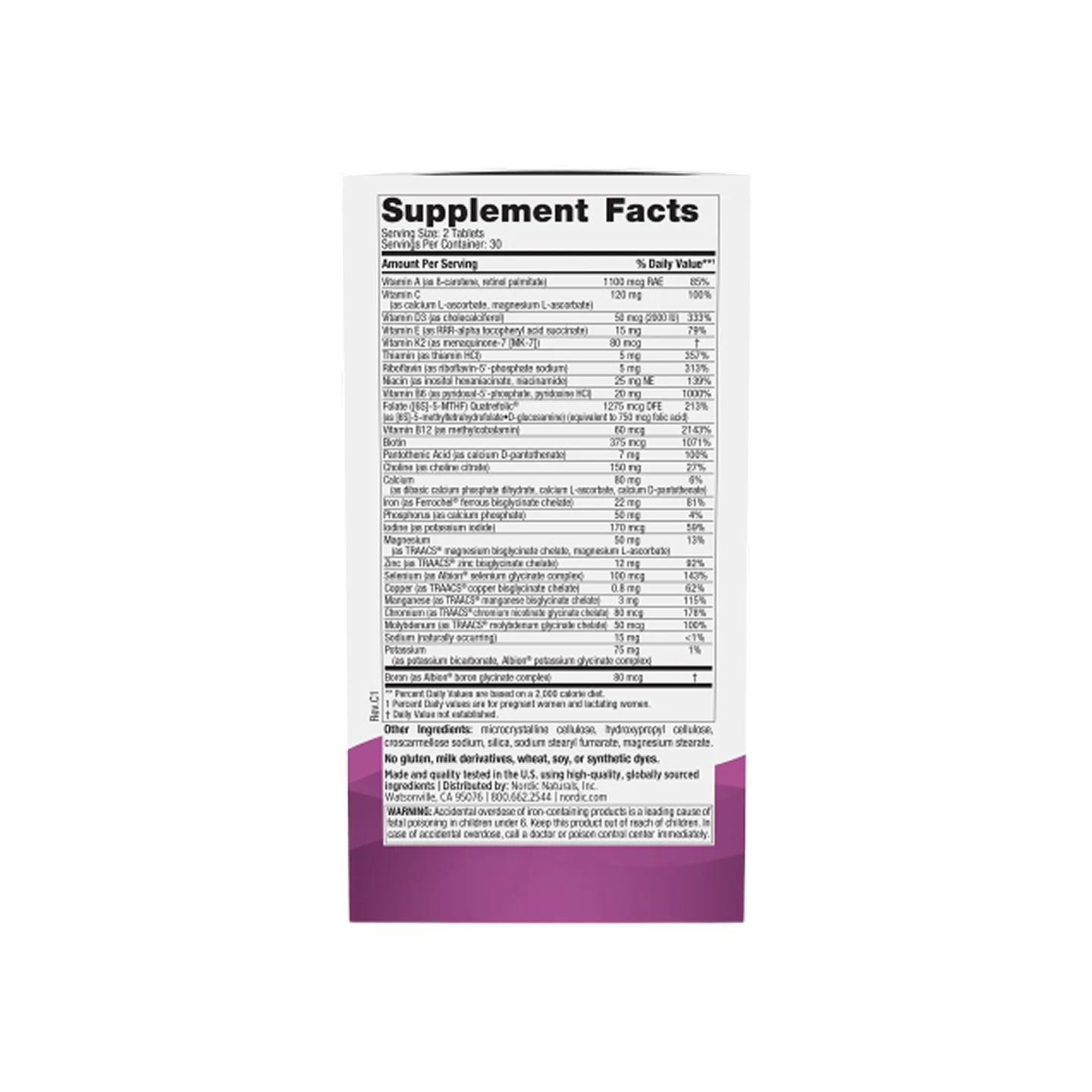 Nordic Naturals Prenatal Multivitamínico 60 tabletas