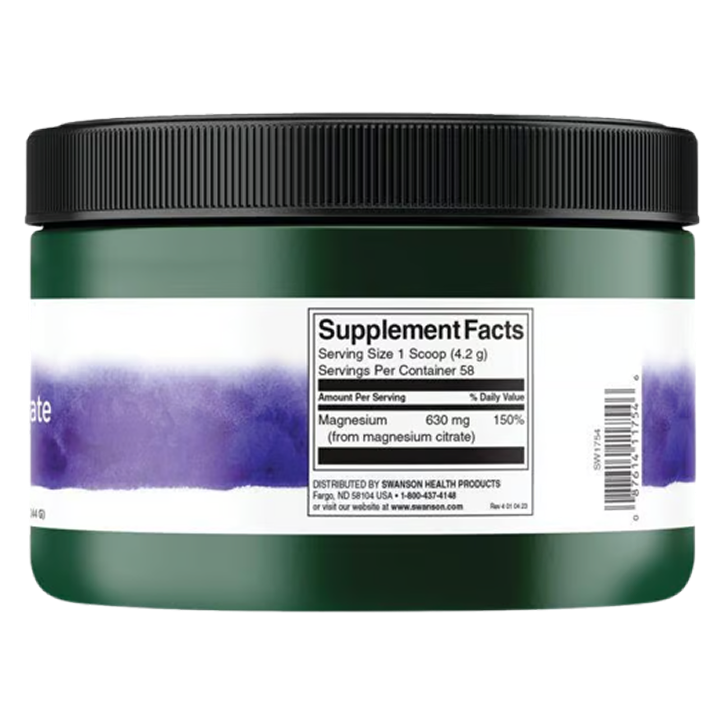 Swanson Premium Magnesium Citrate Powder 630 mg 244 g